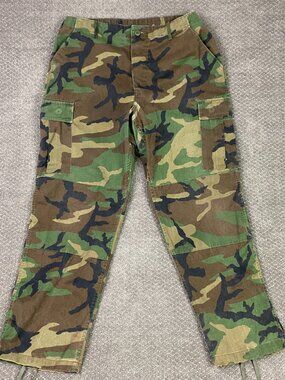 U.S. Army Woodland Camo BDU Cargo Pants Trousers Mens Large Regular Rothco